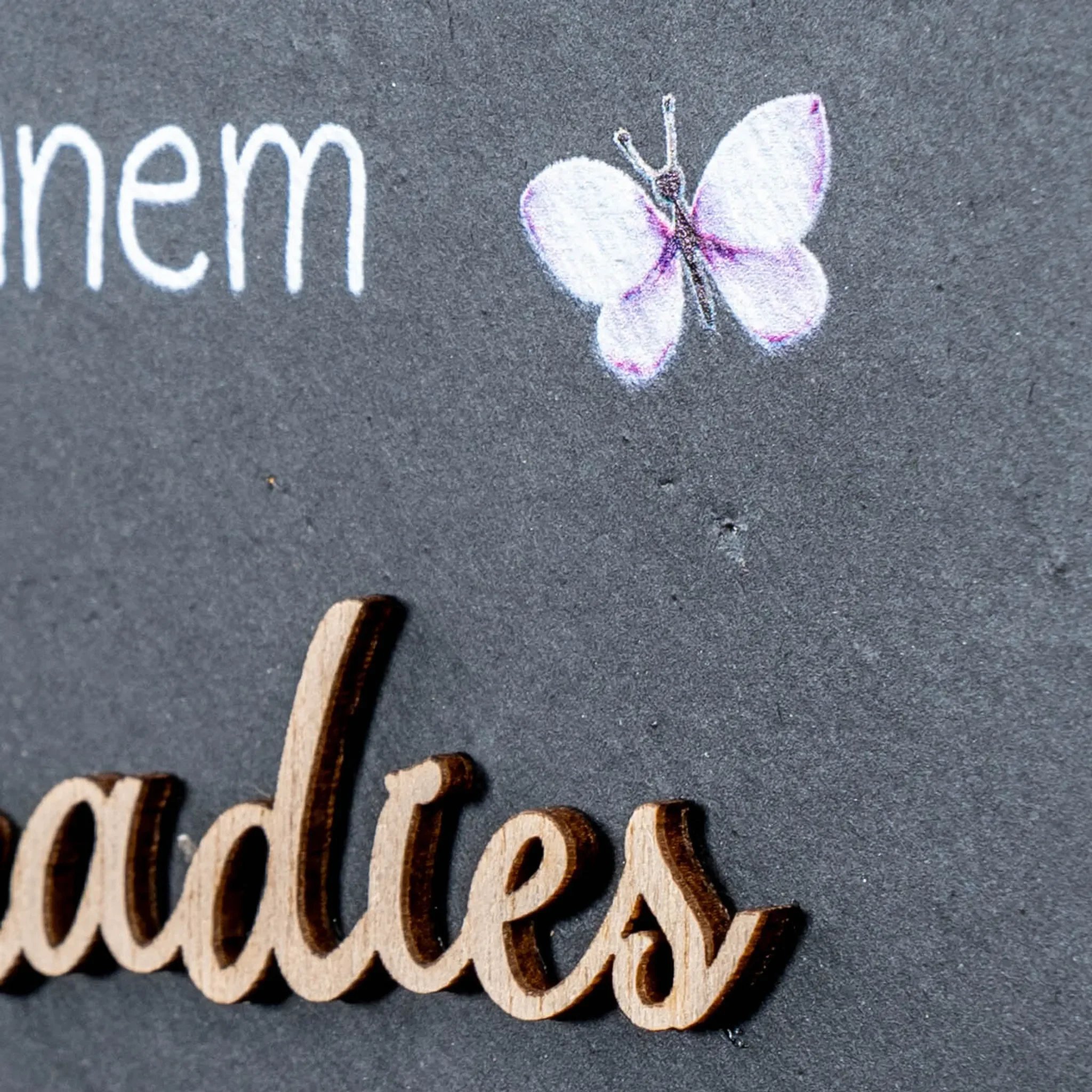 Schiefertafel „Willkommen in meinem Paradies“ – 15 × 20 cm